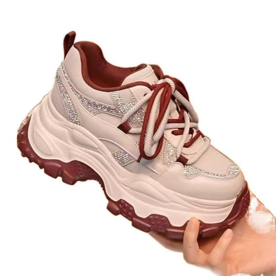 Damen Sportliche Sneakers mit auffälliger Dämpfung und glitzernden Akzenten EB