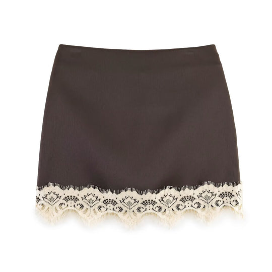 Damen eleganter Rock mit Spitzenbesatz EB