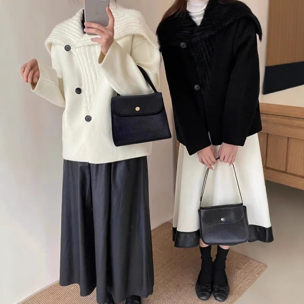 Damen Kuschelige Fleecejacke mit breitem Kragen EB