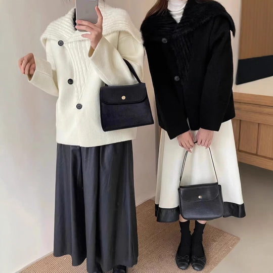 Damen Kuschelige Fleecejacke mit breitem Kragen EB