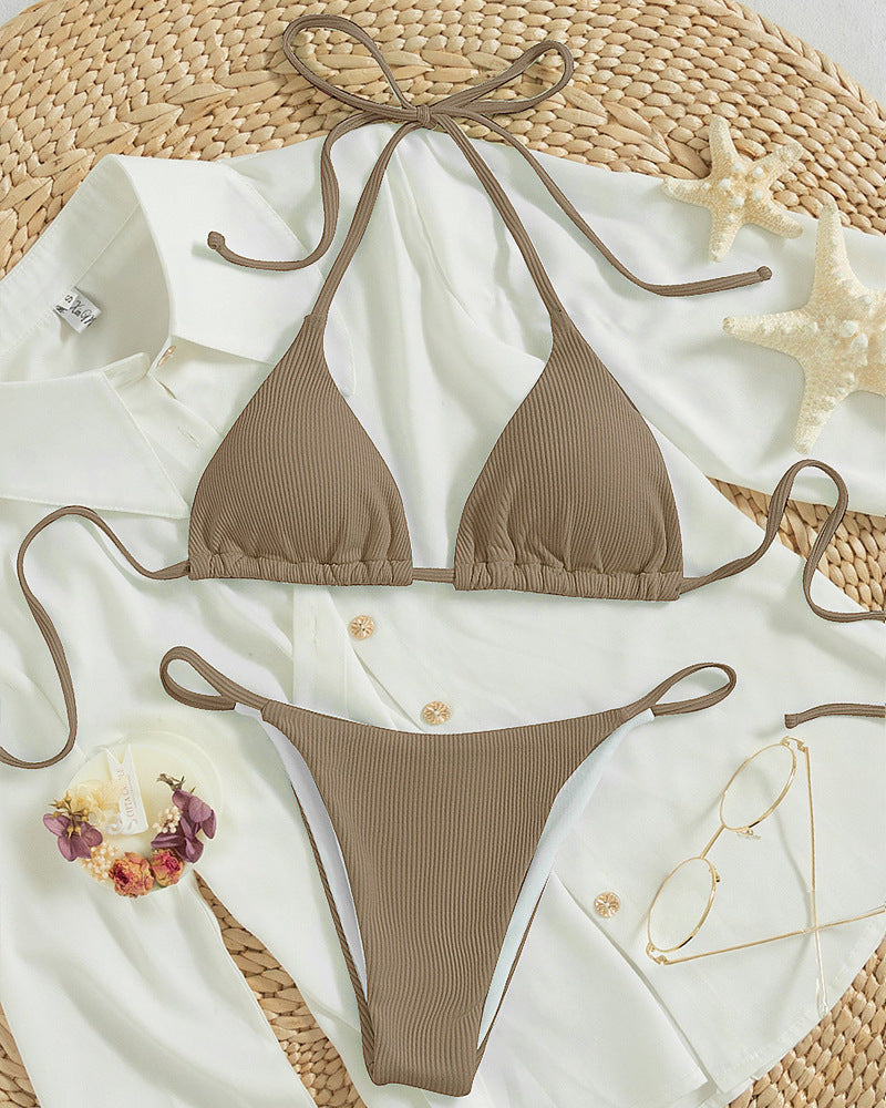 Damen Triangel-Bikini mit feinen Rüschendetails EB