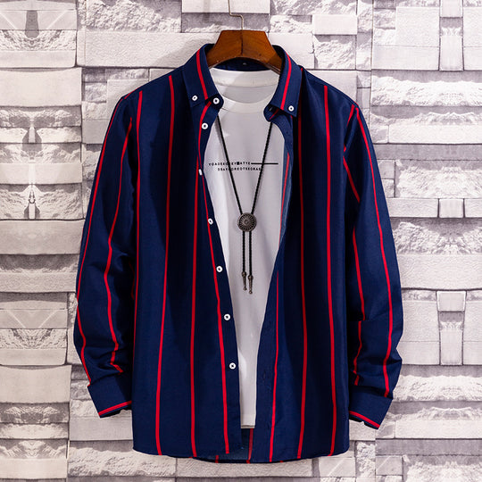 Herren nan lässige Hemdjacke aus leichter Baumwollmischung mit Button-Down-Kragen EB