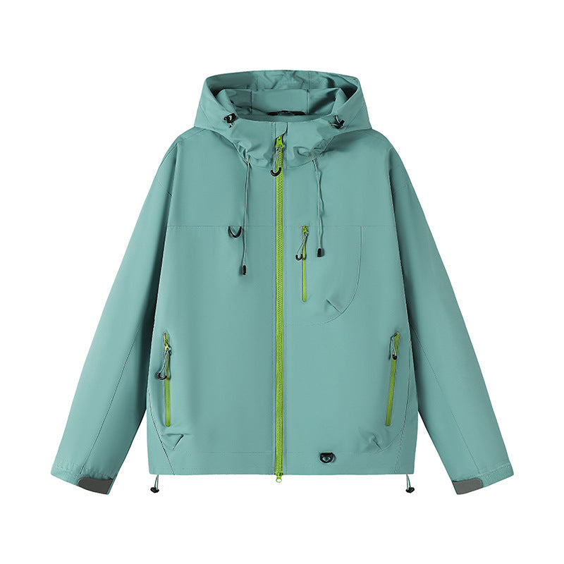 Herren technische Outdoor-Jacke mit verstellbarem Kapuzendesign und zahlreichen Reißverschlusstaschen EB