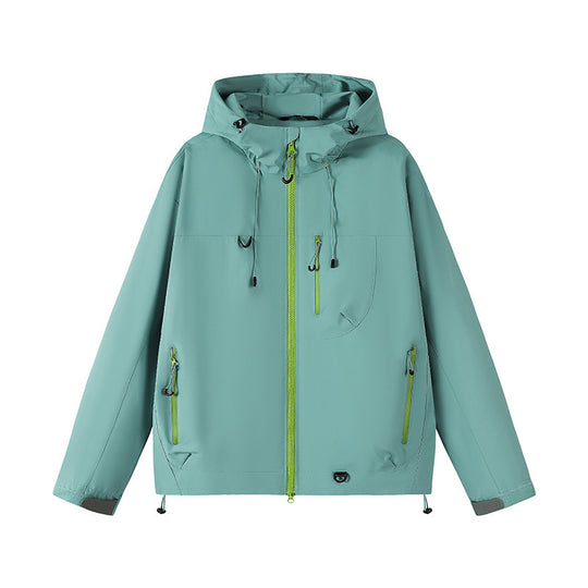 Herren technische Outdoor-Jacke mit verstellbarem Kapuzendesign und zahlreichen Reißverschlusstaschen EB