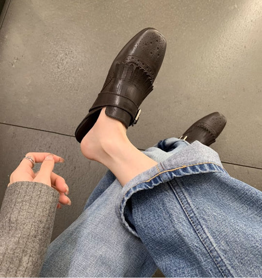 Damen Mokassins mit eleganter Fransenverzierung und modernem Design EB