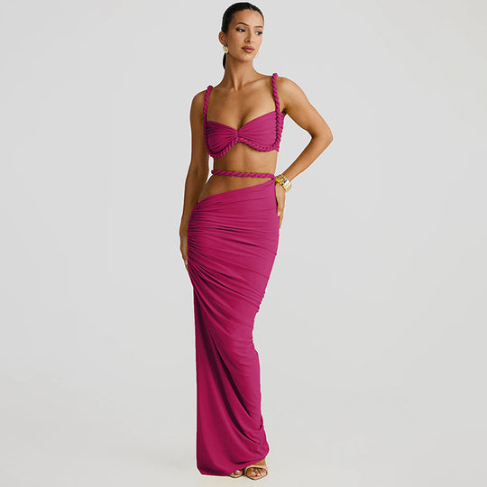 Damen Oberteil und Maxi Rock Set EB