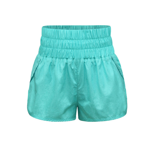 Damen sportliche Shorts mit elastischem Bund und praktischen Eingrifftaschen EB
