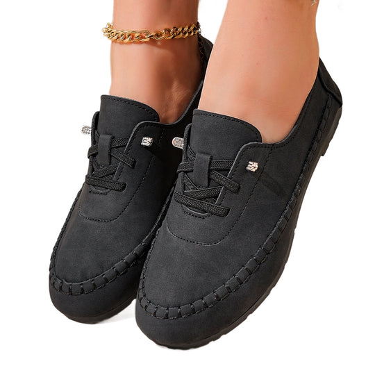 Damen Mokassin-Schuhe mit handgenähtem Obermaterial EB