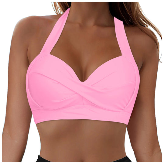 Damen Modisches Bikinioberteil mit Wickeldesign EB