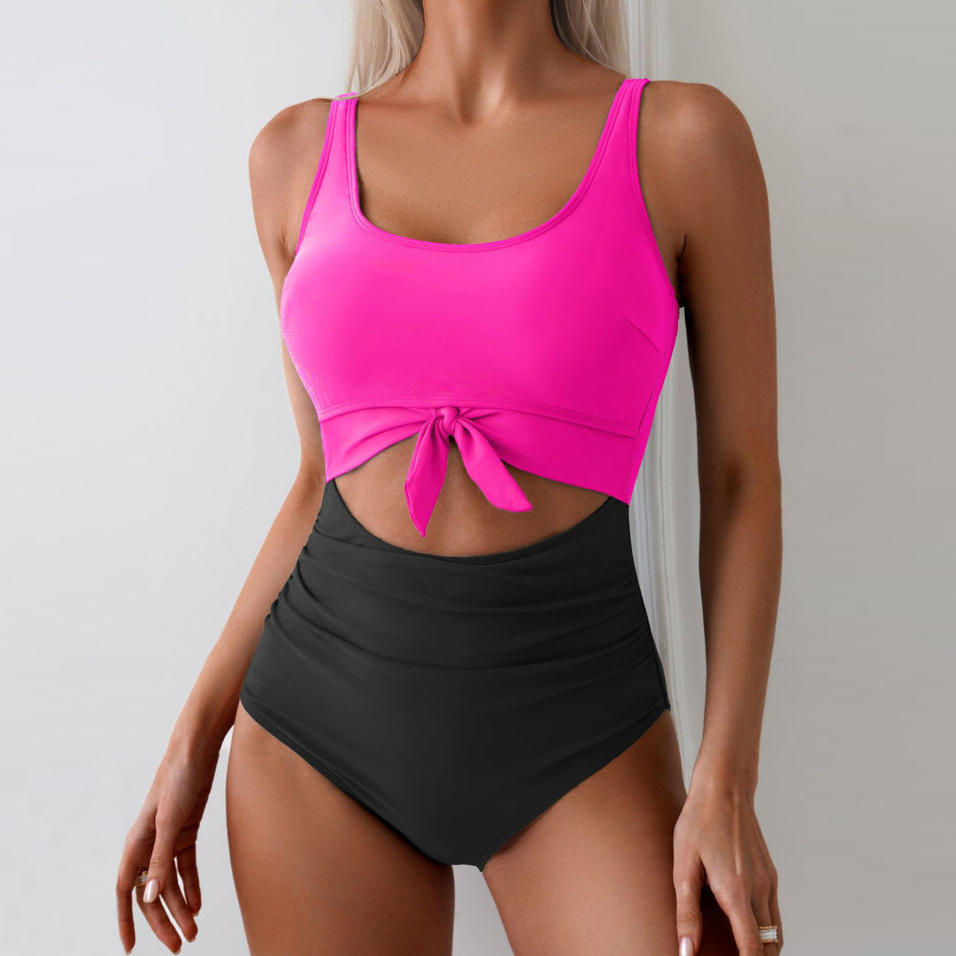 Damen Einteiliger Badeanzug mit trendigem Cut-Out-Design und verstellbarem Knoten EB