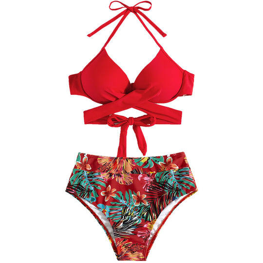 Damen Triangel-Bikini mit elegantem Wickeldesign EB