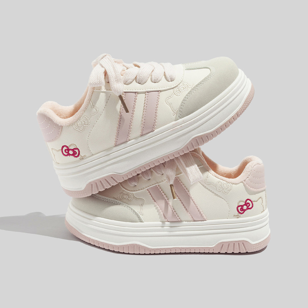 Damen Sportliche Sneaker mit weicher Innenpolsterung und blumigem Design EB