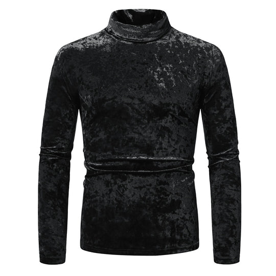Herren Samt-Rollkragenpullover mit elegantem Design EB