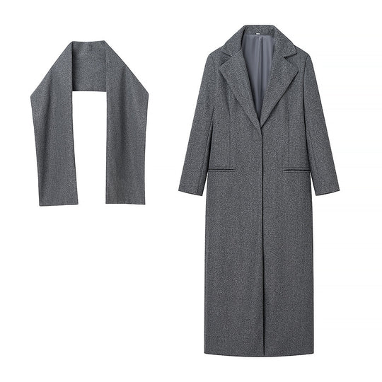 Damen eleganter Wintermantel mit hochschließendem Kragen und praktischen Taschen EB