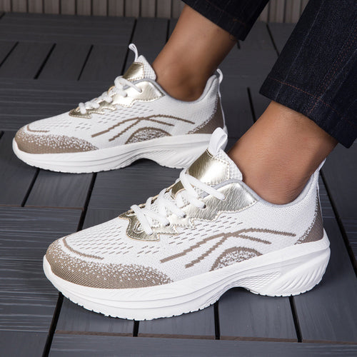 Damen Sportliche Laufschuhe mit atmungsaktiver Mesh-Oberfläche und flexibler Dämpfung EB