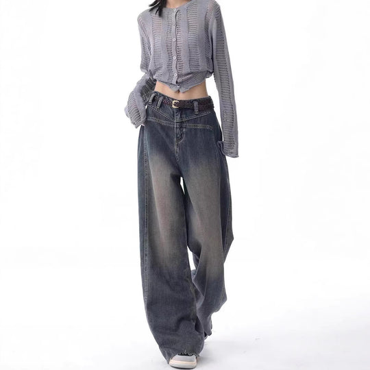 Damen Oversized Jeans mit lässigem Schnitt und hoher Taille EB