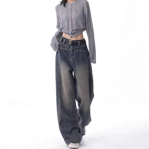Damen Oversized Jeans mit lässigem Schnitt und hoher Taille EB