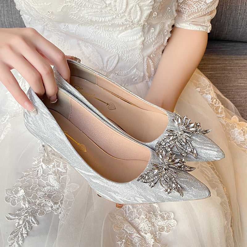 Damen Elegante High Heels mit funkelndem Schmuckdetail EB