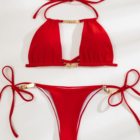Damen Triangel-Bikini mit geschmackvollen Bead-Details EB