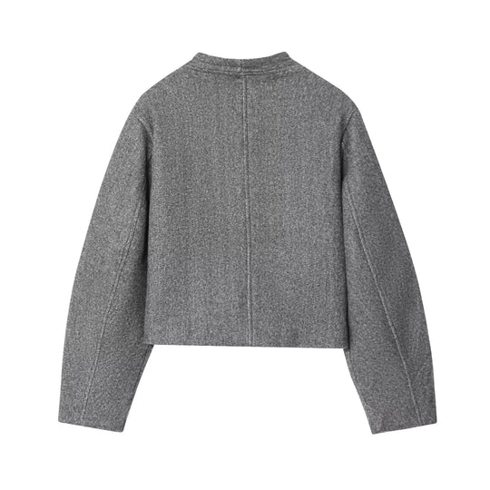 Damen elegante kurz geschnittene Jacke mit dekorativen Knopfdetails EB