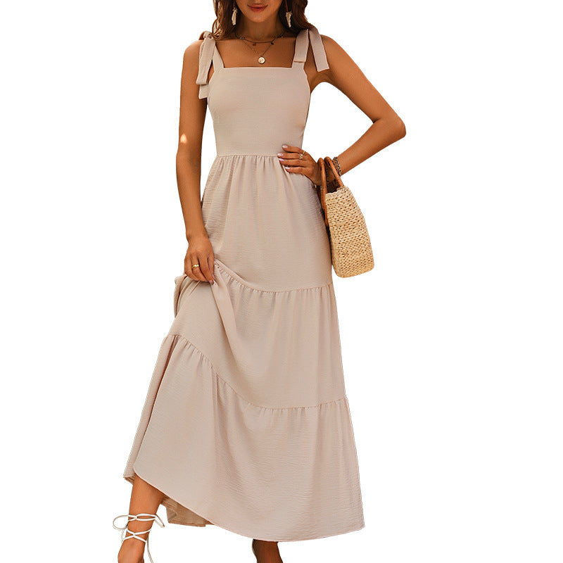 Damen Maxikleid mit verstellbaren Spaghettiträgern EB