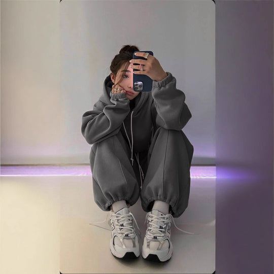 Damen Oversize-Hoodie und Jogginghose Set mit weichem Innenfutter, verstellbarer Kordel und hochgezogenem Bund Eichborn Berlin