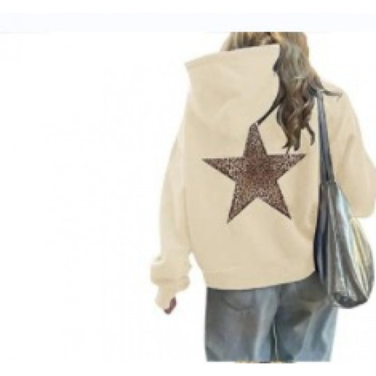 Damen Kapuzenpullover mit glitzerndem Sternmotiv EB