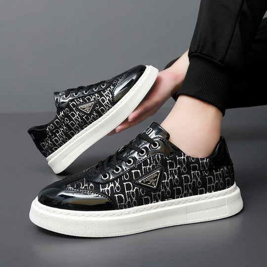 Damen Modische Sneakers mit exklusivem Muster und glänzender Oberfläche EB