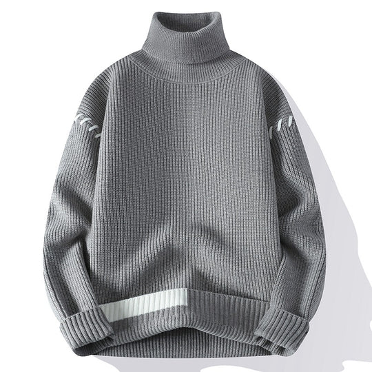 Damen Grober Rollkragenpullover mit dekorativen Ärmeldetails EB