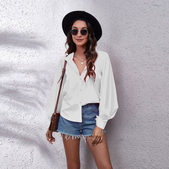 Damen Oversized Longsleeve Bluse mit lässigem Schnitt und voluminösen Ärmeln EB