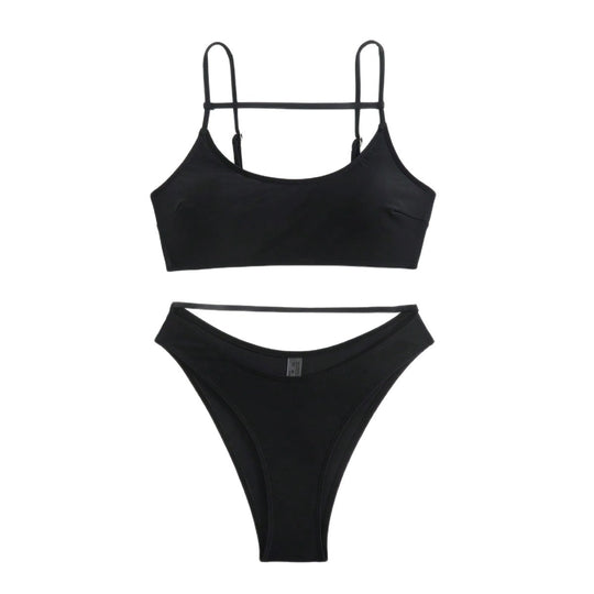 Damen Triangel-Bikini-Set mit innovativem Schnitt und verstellbaren Trägern EB
