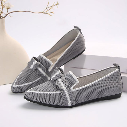 Damen elegante Slip-On Ballerinas mit modischem Knopfdetail EB