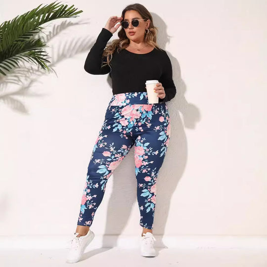 Damen Blumenleggings EB