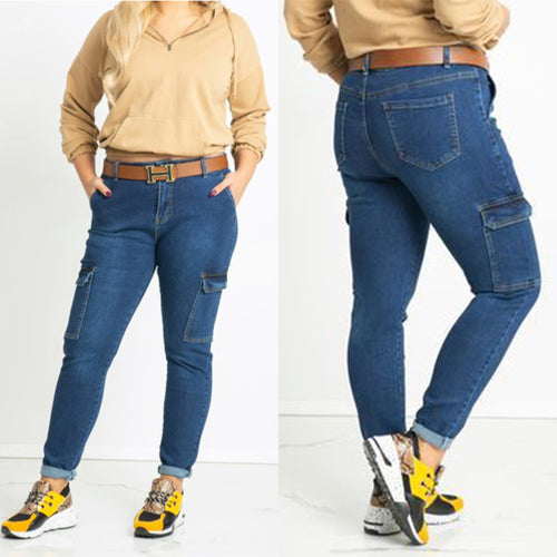 Damen Cargo-Jeans mit modischen Taschen und angesagtem Skinny-Schnitt EB