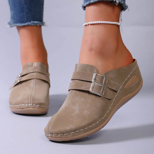 Damen Clogs mit modischem Doppelschnallen-Design und ergonomischer Fußbettung EB