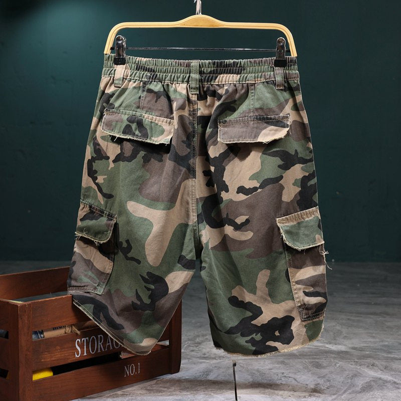 Herren Cargoshorts mit angesagtem Camouflage-Muster und robusten Taschen EB