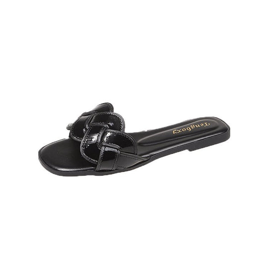 Damen trendige Riemensandalen mit geflochtenem Design und komfortablem Fußbett EB