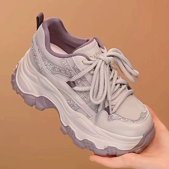 Damen Trendige Chunky Sneakers mit doppelter Dämpfung und atmungsaktivem Mesh-Obermaterial EB