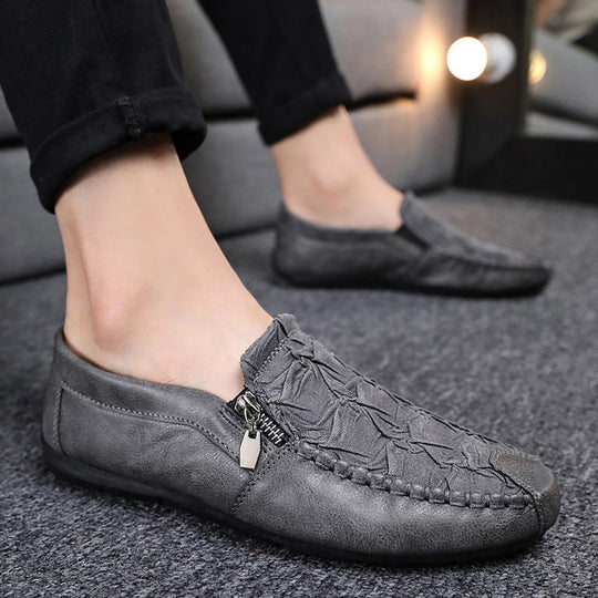 Herren Mokassins mit elegantem Reißverschluss und weichem Leder EB