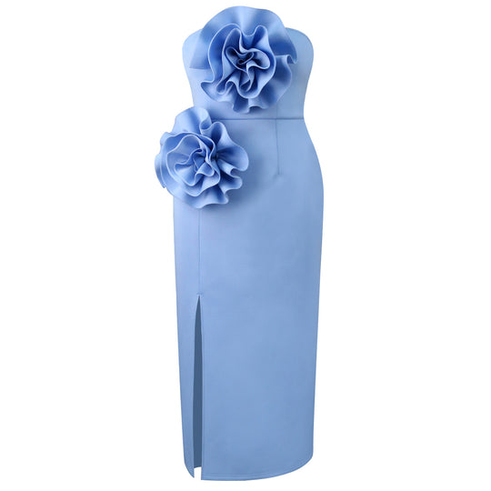 Damen Figurbetontes Abendkleid mit floralem Akzenten EB