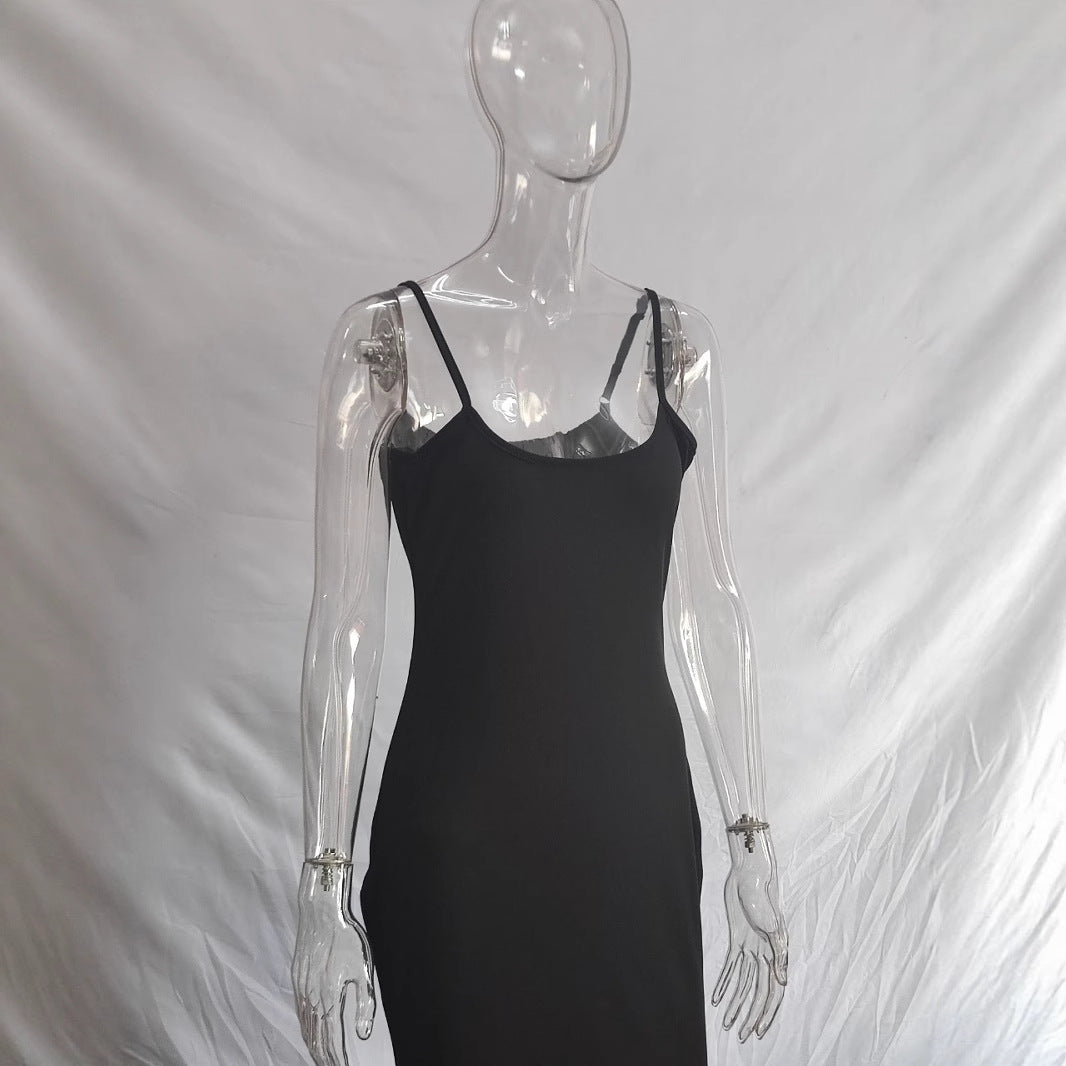 Damen Langes Kleid mit schmalen Spaghettiträgern und figurschmeichelndem Schnitt EB