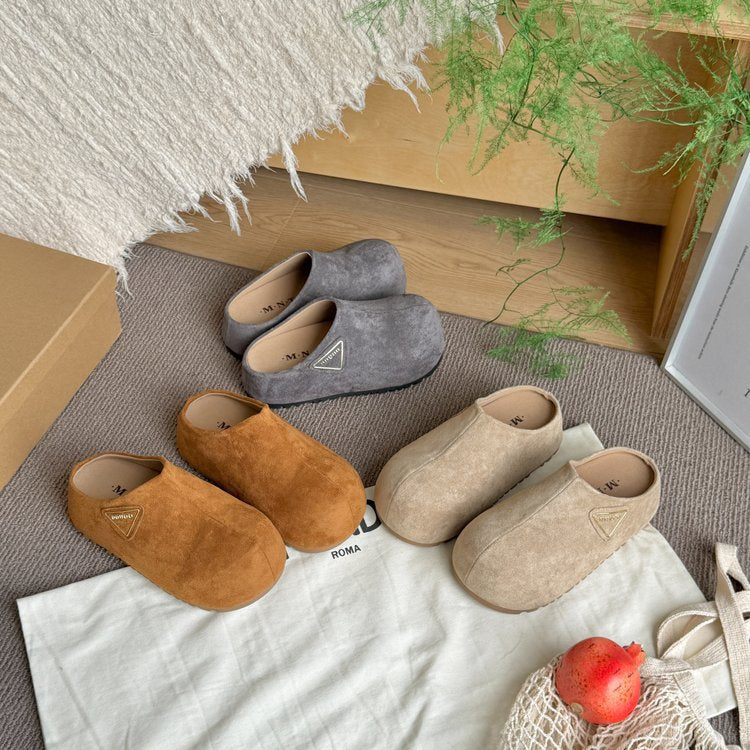 Damen bequeme Filz-Pantoletten mit rutschfester Sohle und hochwertigem Innenfutter EB