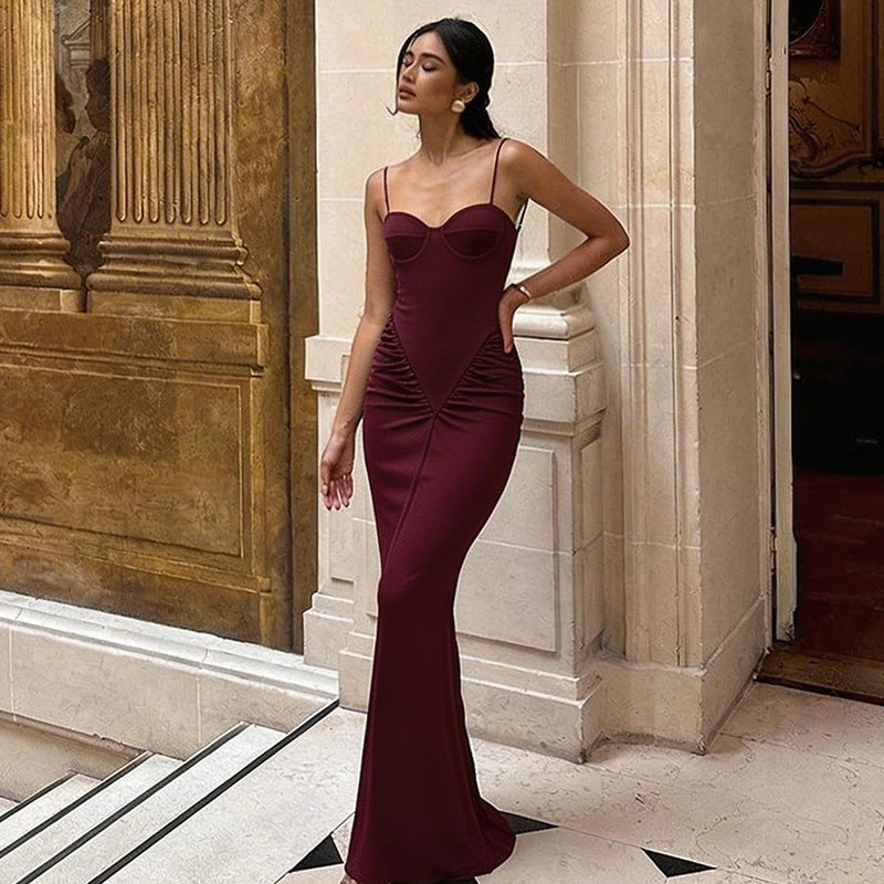 Damen Maxikleid mit Raffungen EB