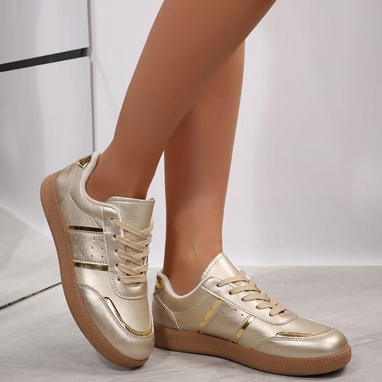 Damen Sportliche Sneakers mit schimmernden Akzenten und rutschfester Laufsohle EB