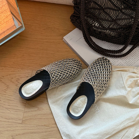 Damen Bequeme Clogs mit hochwertigem geflochtenem Design EB