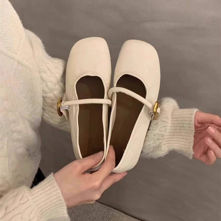 Damen Ballerinas mit verspieltem Riemendesign und elegantem Schnallenakzent EB