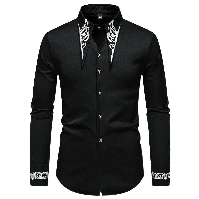Herren modisches Hemd mit kreativem Kragen-Design EB
