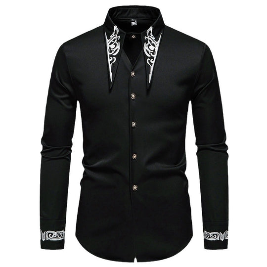 Herren modisches Hemd mit kreativem Kragen-Design EB