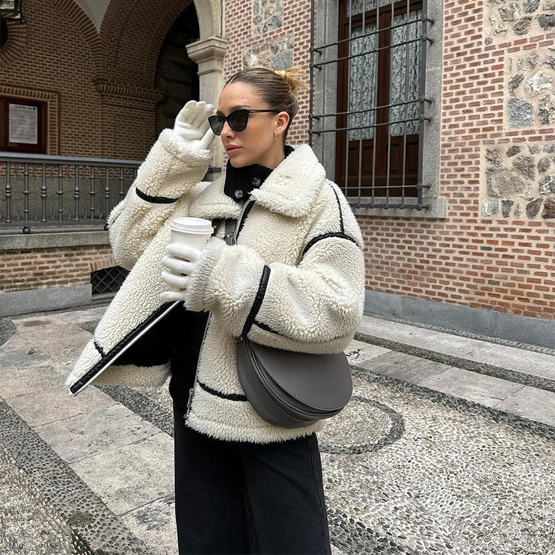 Damen Fleecejacke mit hohem Kragen EB