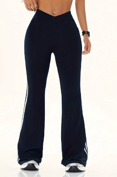Damen Hochwertige Sportleggings mit seitlichen Streifen EB